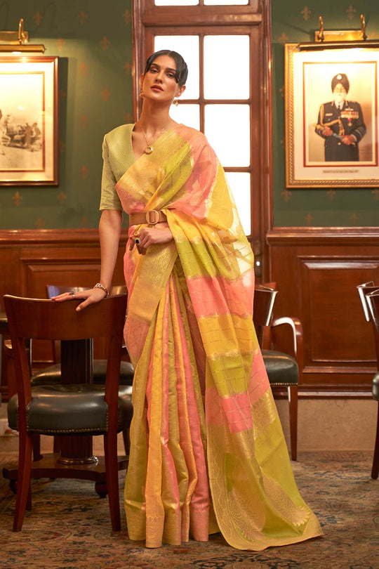 Gabriella Multi Color Sequin Organza One Minute Saree