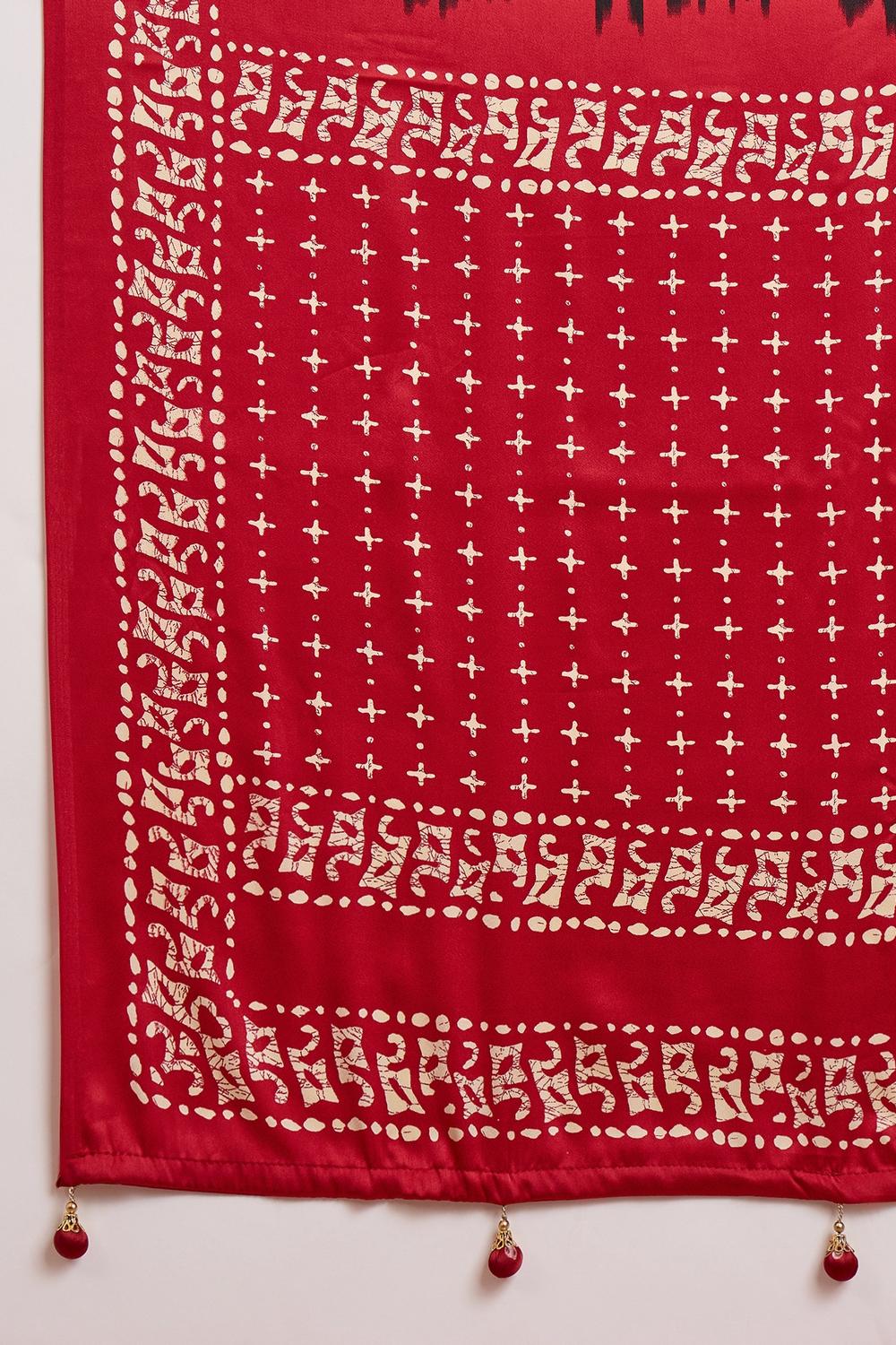 Kenya Black Modal Ajrakh Printed Ready to Wear One Minute Saree