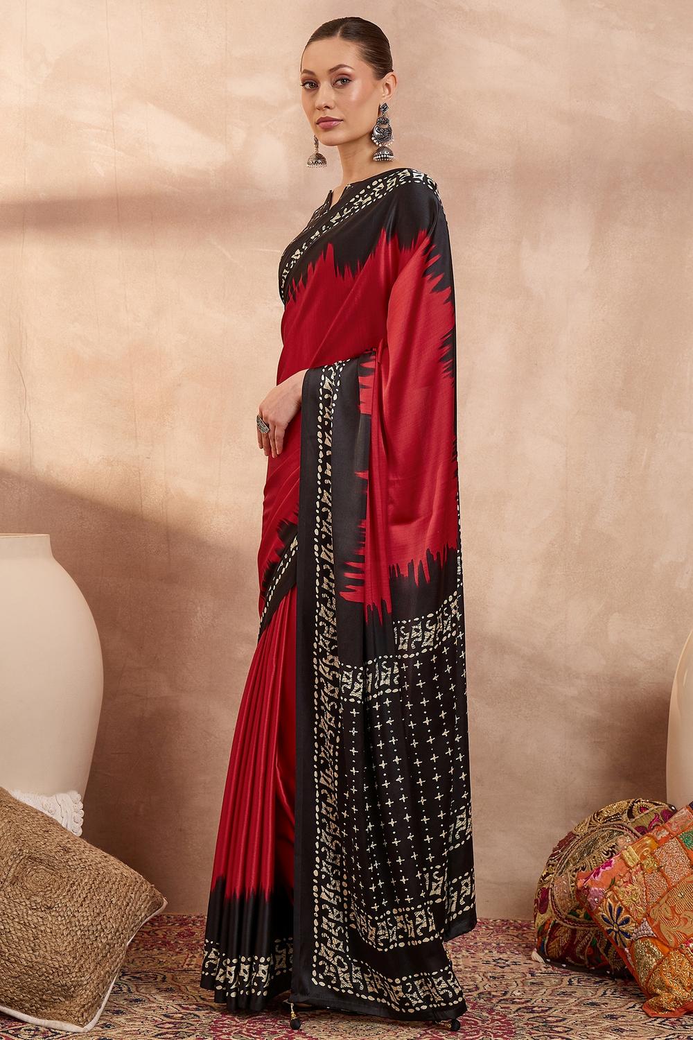 Kenya Modal Ajrakh Printed Ready to Wear One Minute Saree