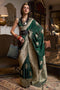 Hibana Emerald Green Georgette Woven Ready to Wear One Minute Saree®