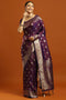 Lyla Purple Soft Silk Woven Design Ready To Wear One Minute Saree