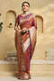 Lyla Rust Soft Silk Woven Design Ready To Wear One Minute Saree