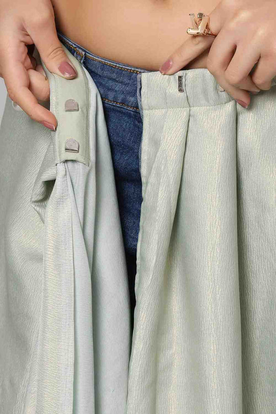 Meera Blue Georgette Shimmer Ready to Wear One Minute Saree