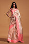 Jeana Pink Silk Handwoven Kanjivaram One Minute Saree