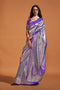 Jeana Purple Silk Handwoven Kanjivaram One Minute Saree