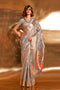Anika Light Grey  Paithani Zari Tissue One Minute Saree