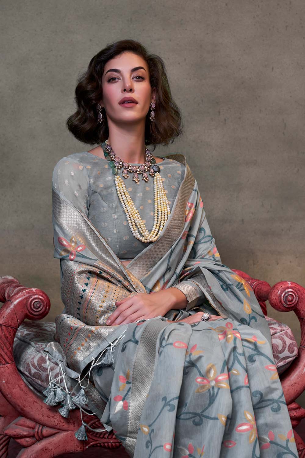 Kamiya Light Green Handwoven Jamdami One Minute Saree