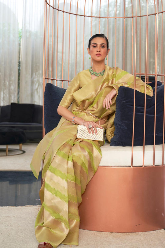Laila Green Organza Lace One Minute Saree