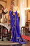Calla Dark Blue Satin Handloom Woven Silk Ready to Wear Saree