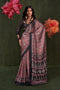 Aurora Dusty Pink Designer Satin Crepe Ajrakh Print Ready to Wear Saree