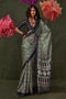 Aurora Sage Green Designer Satin Crepe Ajrakh Print Ready to Wear Saree