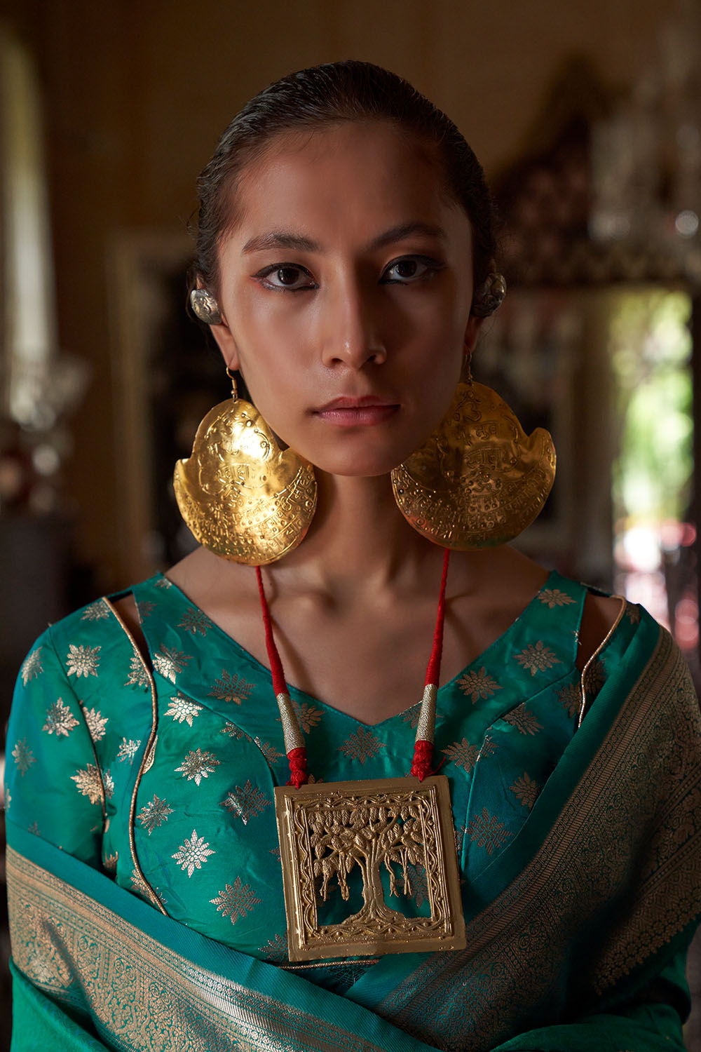 Auri Gold Green Silk Woven Ready to Wear One Minute Saree