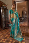 Auri Gold Teal Silk Woven Ready to Wear One Minute Saree
