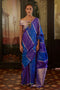 Grace Blue & Purple Pure Satin Handloom Weaving Ready to Wear Saree