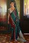 Grace Teal Green and Maroon Pure Satin Handloom Weaving Ready to Wear Saree
