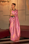 Dalia Pink Silk Woven Ready to Wear One Minute Saree