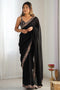 Aarya Black Vichitra Silk Embellished One Minute Saree