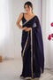 Simran Satin Purple Embellished Ready to Wear Saree