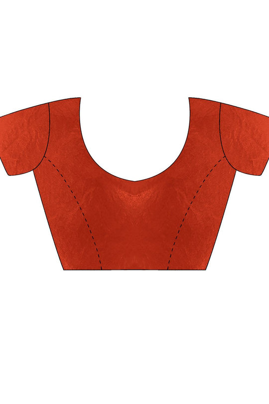 Malia Burnt Orange Satin Embellished Border Ready to Wear Saree