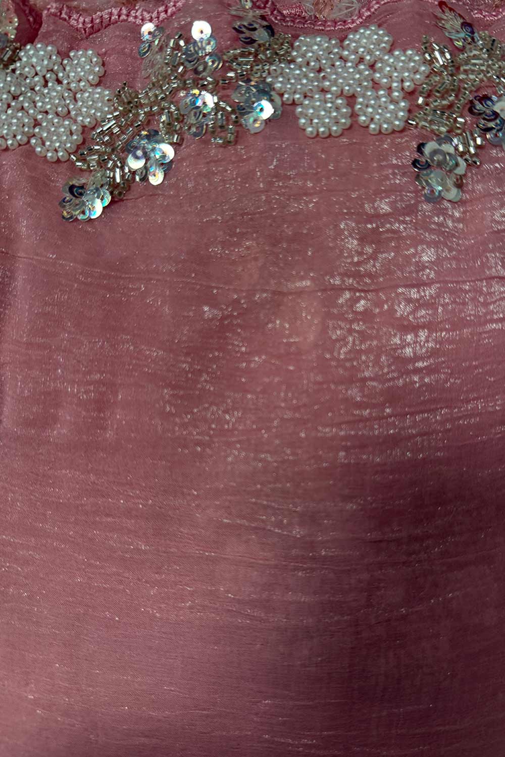 Talia Mauve Chiffon Sequin Embellished Border Ready to Wear Saree