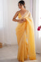 Hadil Yellow Chiffon Embellished Ready to Wear Saree