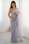 Sienna Lavender Shimmery Net Cutdana Embellished Ready to Wear Saree
