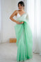 Paula Mint Green Chiffon Embellished Border Ready to Wear Saree