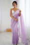 Paula Purple Chiffon Embellished Border Ready to Wear Saree