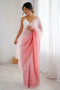 Paula Pink Chiffon Embellished Border Ready to Wear Saree