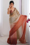 Ophelia Beige and Rust Ombre Chiffon Embroidered Ready to Wear Saree