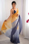 Ophelia Mustard and Grey Ombre Chiffon Embroidered Ready to Wear Saree