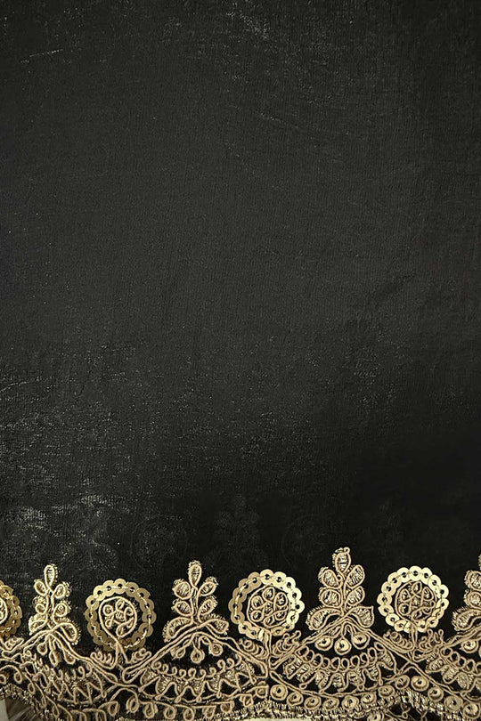 Lori Black Satin Saree with Embroidered Border Ready To Wear One Minute Saree