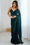 Mari Teal blue Chiffon Designer Border Ready to Wear Saree