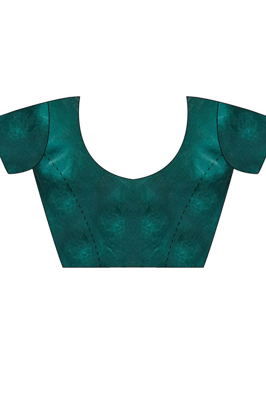 Alice Teal Green Satin Sequins Designer Ready to Wear Saree