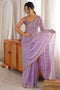 Alice Lavender Satin Sequins Designer Ready to Wear Saree