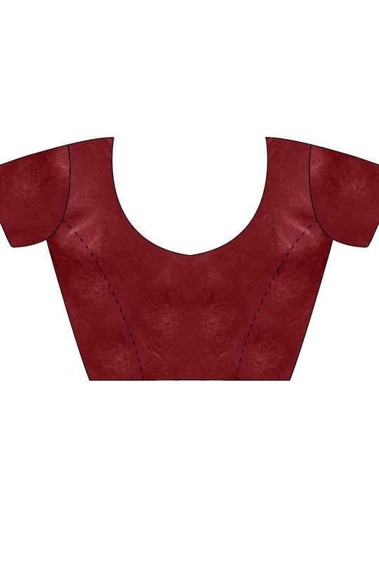 Alice Maroon Satin Sequins Designer Ready to Wear Saree