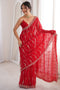 Alice Red Satin SequinsDesigner Ready to Wear Saree