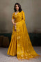 Mirabella Mustard Yellow Tissue Silk Woven Ready to Wear One Minute Saree