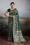 Ruchi Green Silk Blend Woven Designer Ready to Wear Saree
