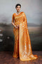 Ruchi Orange Silk Blend Woven Designer Ready to Wear Saree