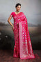 Ruchi Rani Pink Silk Blend Woven Designer Ready to Wear Saree