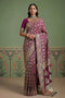Imane Purple Pashmina Silk Zari Woven Designer Ready to Wear One Minute Saree