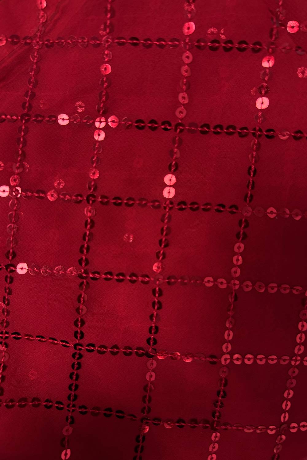 Huda Red Georgette Sequins Ready to Wear One Minute Saree