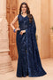 Kimiya Blue Faux Georgette Sequin Saree Ready to Wear One Minute Saree