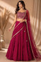 Tasha Pink Georgette Sequins & Zari Embroidered Wedding Party Wear Lehenga Saree