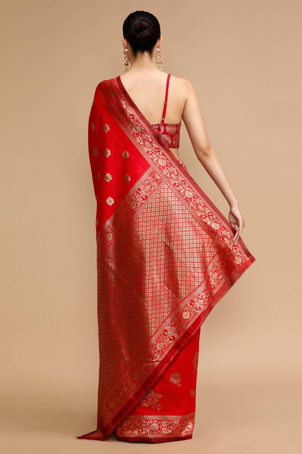 Zarina Red Silk Saree Ready to Wear One Minute Saree