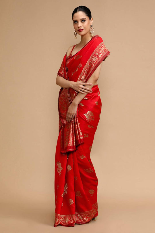 Zarina Red Silk Saree Ready to Wear One Minute Saree