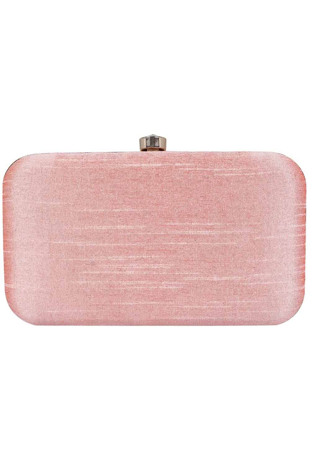 Designer Embroidered & Beaded Silk Clutch Baby Pink