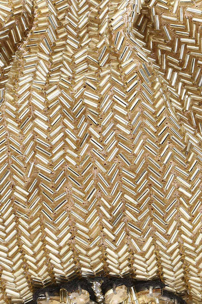 Designer Gold Silk Chevron Evening Purse