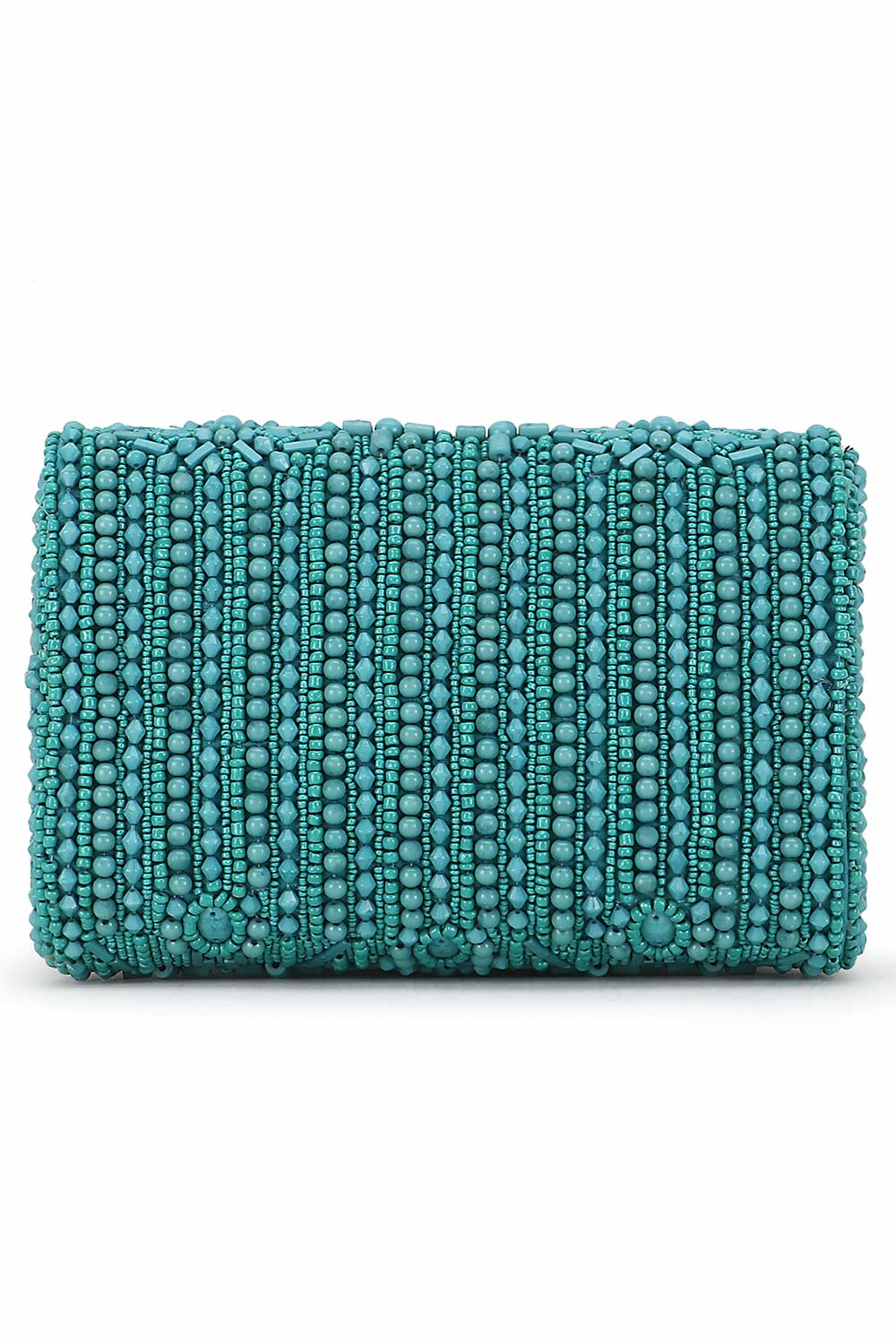 Designer Turquoise & Silver Beadwork Purse